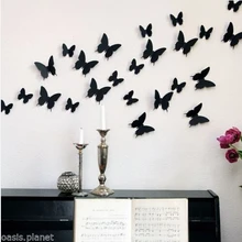 wonderful black red white 12 pcs art design decal wall sticker home decor room decorations 3d butterfly wall decor