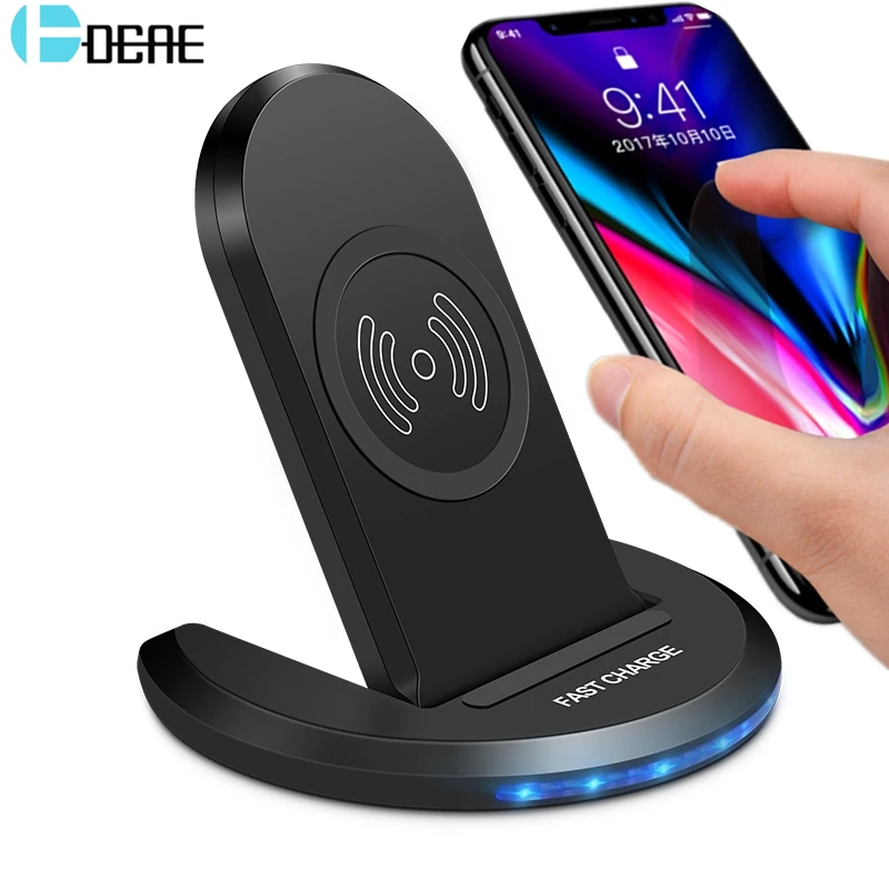 DCAE 10W Qi Wireless Charger For iPhone X XS Max 8 Plus XR Fast Wireless Charging Pad Adapter For Samsung Galaxy Note 9 8 S9 S8