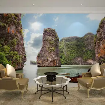 

Home Decor Wall Papers Nature Landscape Photo Wallpaper Mural Behang 3D Living Room Bedroom Self Adhesive Vinyl / Silk Wallpaper