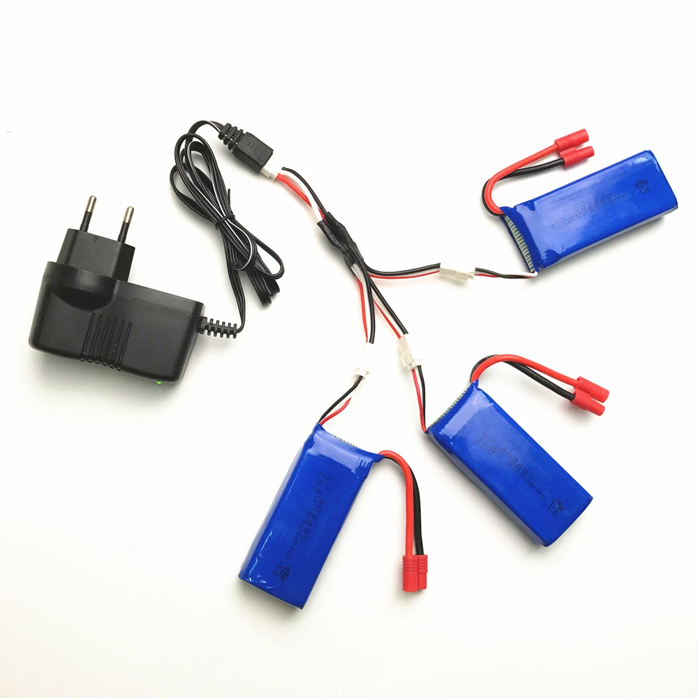 Syma X8C 7,4 v 2500MAH части зарядного устройства батарея Syma X8C X8W X8G X8HC X8HW X8HG RC части зарядного устройства+ 1 до 3 провода+ 3 батареи