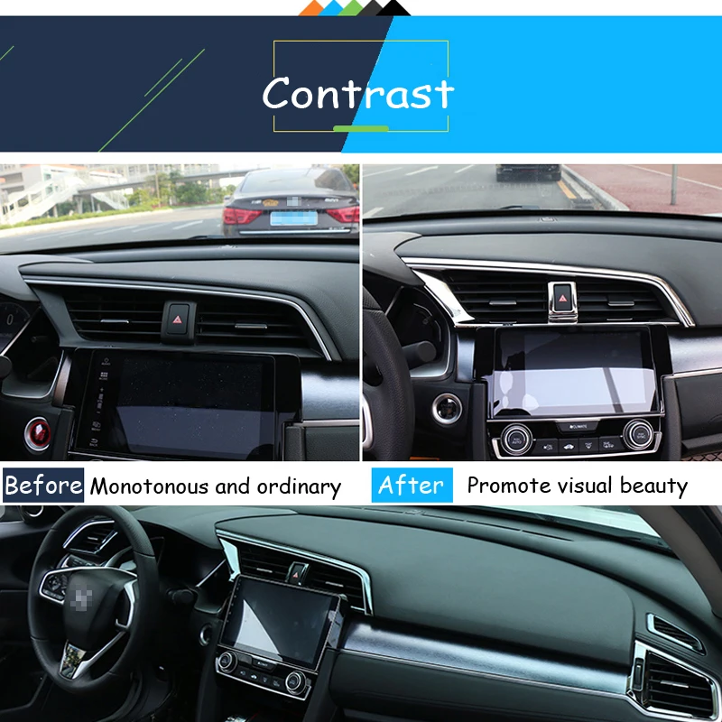 Автомобильный Стайлинг BACKAR для Honda Civic 10 2016 2017 центральная консоль из нержавеющей