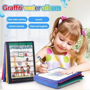 

2020 New 1 Pcs Water Drawing Painting Book Cloth Non-toxic Reusable Educational for Children Kids