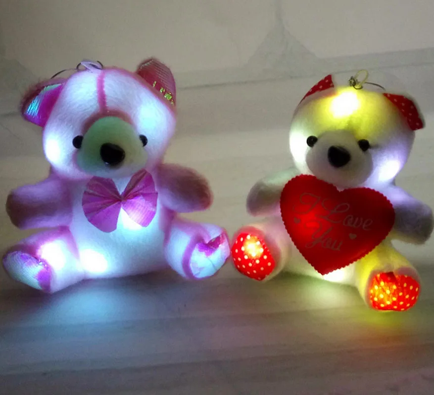 

Light Up Colorful Glowing Teddy Bear Luminous Plush Toys Tie Bear Embrace Heart Bear Stuff Toys Wedding Dolls Birthday Gift