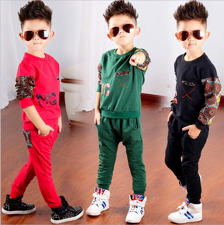 Boys Sports Clothes Set Spring Autumn Children Long Sleeve Coats
