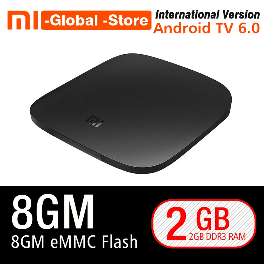 

Global Version Xiaomi MI TV BOX 3 Smart 4K Ultra HD 2G 8G Android 6.0 WIFI Google Cast Netflix Red Bull Media Player Set-top Box