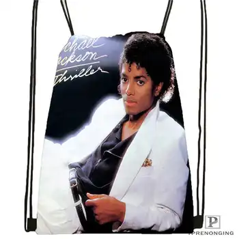 

Custom michael-jackson Drawstring Backpack Bag Cute Daypack Kids Satchel (Black Back) 31x40cm#180611-03-111