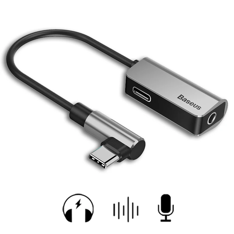 Baseus usb type C аудио кабель адаптер USB C type-c до 3,5 мм разъем разветвитель AUX Наушники Адаптер для One Plus 6T 6 5 Xiaomi mix 3 - Цвет: Sliver