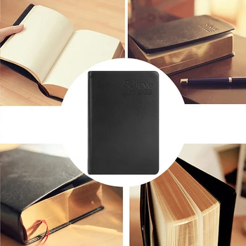 

240 Sheet Vintage Bible Style Gold Edge Blank Thick Paper Notebook with Faux Leather Cover for Travel Journey Home Office