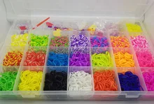 Venta de la fábrica 4400 unids Gomas Coloridas Loom Band Kit Caja de Niños DIY Pulsera de Los Niños Juguete de Regalo
