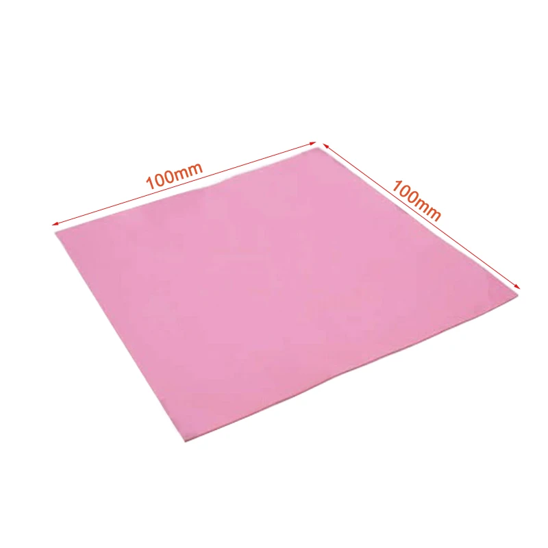 Pink conductive heatsink thermal silicone pad for laptop GPU CPU cooling 100 x 100 x 2mm