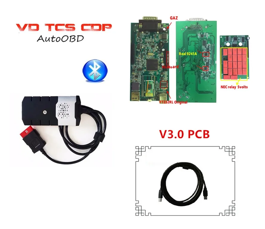 

Newest green relays V3.0 Green Board for delphis VD ds150e CDP new vci With bluetooth 2015/2016R3 version on cd with carton box