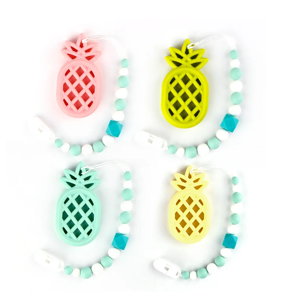 

Pineapple Silicone Teether Chains Food Grade Baby Teether Nursing Silicone Bpa Free Teething Toys Newborn Gift