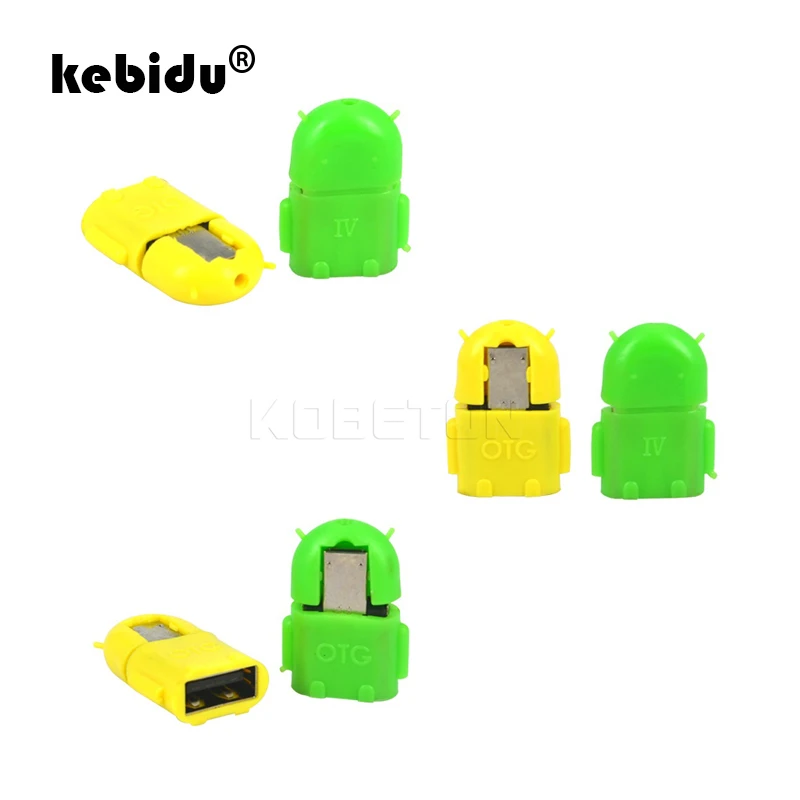 

kebidu Wholesale for Android Robot Shape Micro Mini USB OTG Adapter Cable For Tablet PC MP3/MP4 smart Phone