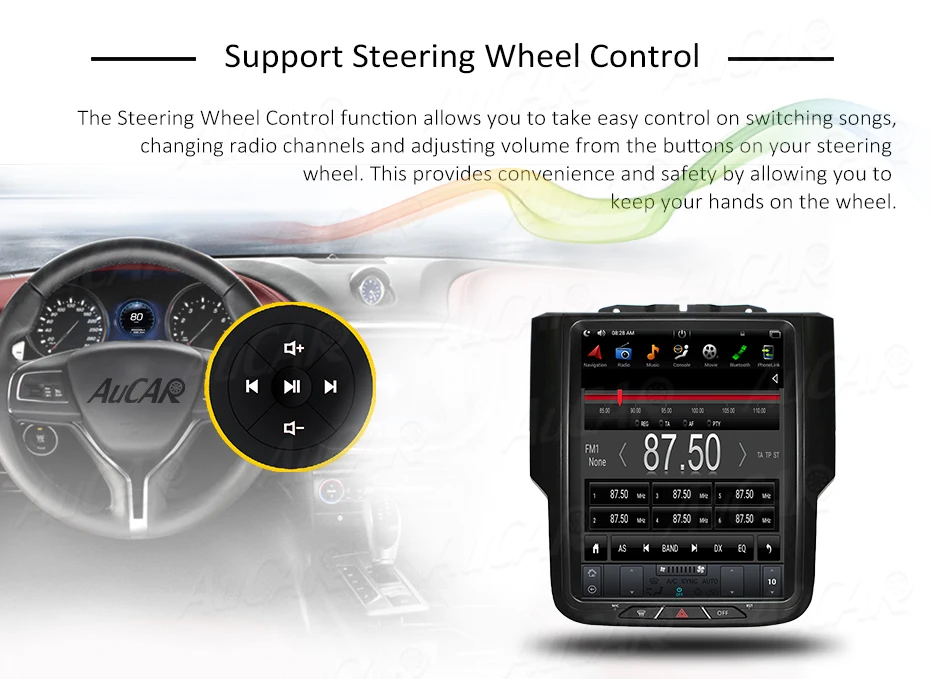 Excellent Android 6.0 Tesla Style 10.4" Car DVD Player for Dodge RAM GPS System Audio 2014 - Bluetooth Radio WIFI 4G Vertical Stereo IPS 15
