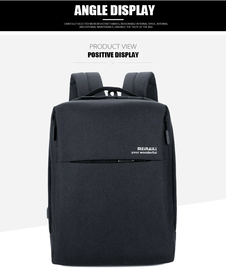 New Business Backpack USB charging 15inch Men's Women's Laptop Backpacks  For Teenager Fashion School Bag Male Travel bagpack (26)