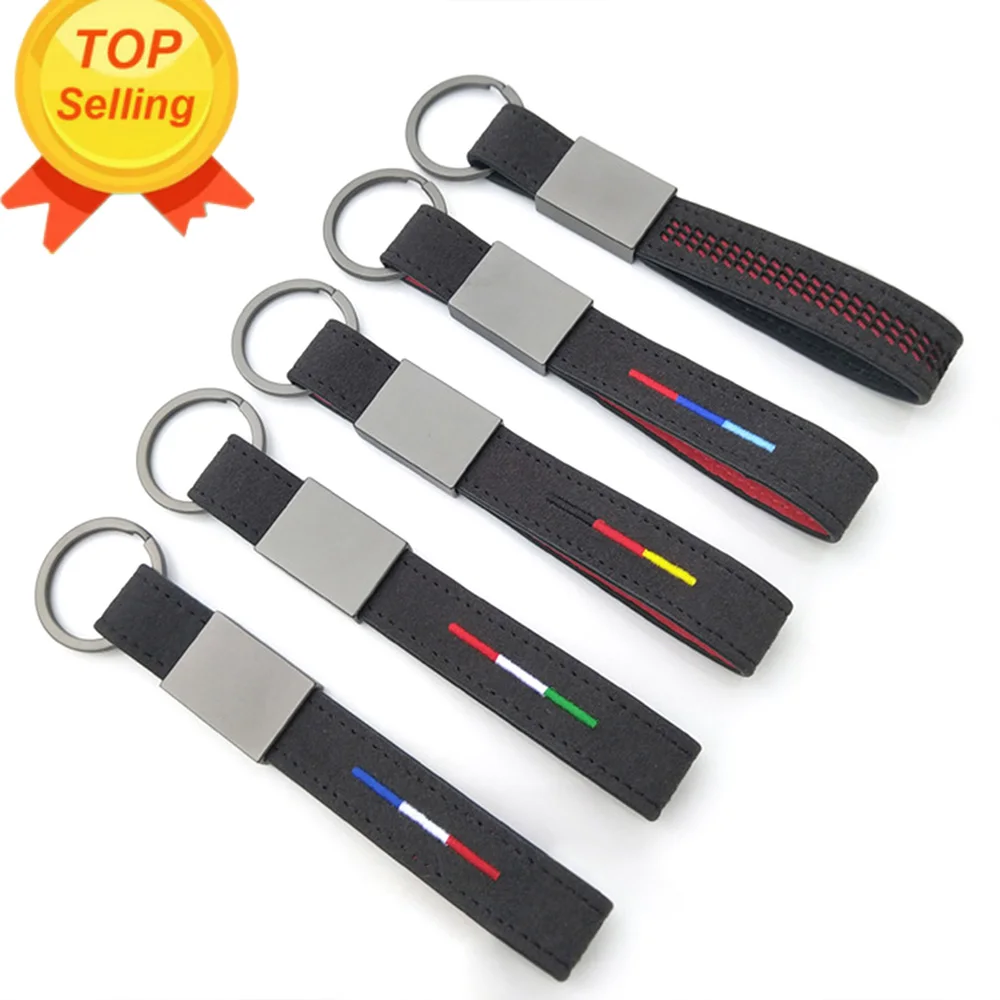 Car keychain Buckskin leather key holder keychain for Mercedes BMW The