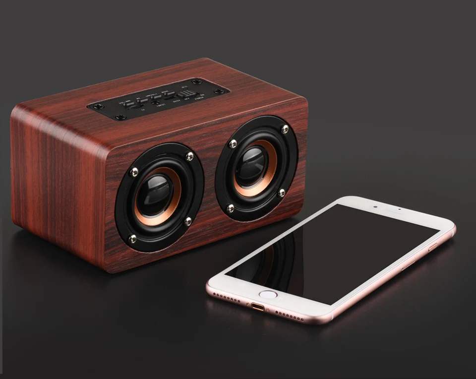Magift Portable Wood Bluetooth Speaker Stereo Dual Loudspeaker Subwoofer Box Wooden Bass AUX 3.5mm Computer Speaker for Xiaomi (12)