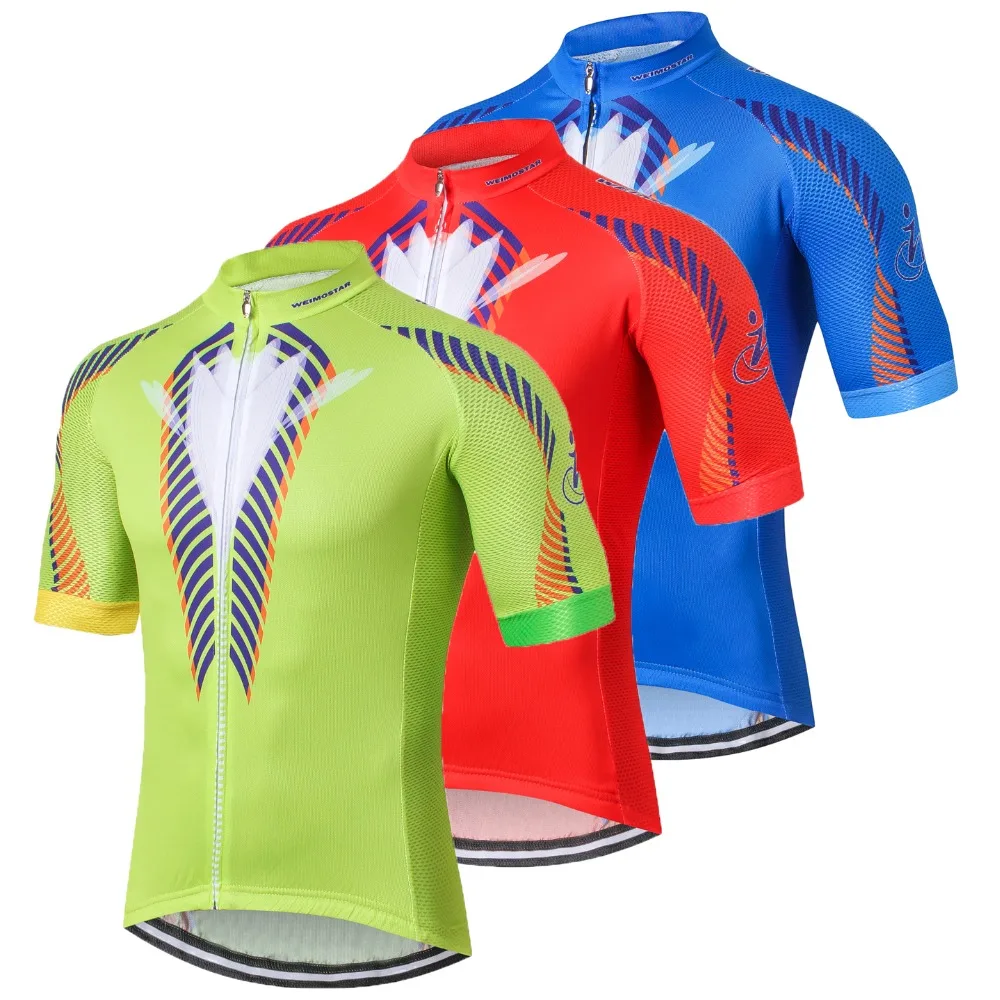

cycling jersey Men's Bike jerseys Mountain MTB Shirt Short sleeve Team Maillot Ciclismo racing Top Summer wear Green Red Blue