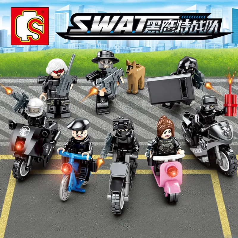 Senbo block 10210 puzzle building blocks smart Education toys for childrem with 8 lovely doll good quality safe for boy