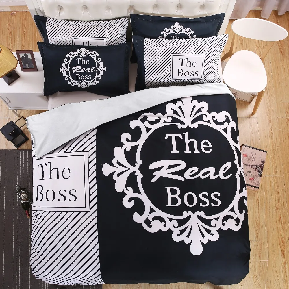 Bedding For Couples Promotionshop For Promotional Bedding For - The Boss Bedding Sets Pcs For Couple D Duvet Cover Set Bed Sheetpillowcases Eucnus Double Queen King Size White Black bedding for couples promotionshop for promotional bedding for - the boss bedding sets pcs for couple d duvet cover set bed sheetpillowcases eucnus double queen king size white black