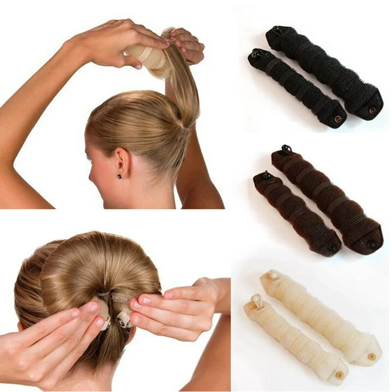 1 Set Women Magic Foam Sponge Hair Styling Hairdisk Donut Quick Messy