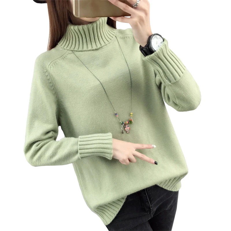 Thick Turtleneck Pullover Women Knit Sweater Autumn Winter Tops Warm Jumper Plus size Female Sweaters Long sleeve Knitwear | Женская