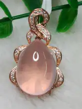 Natual pink crystal silver pendant ,pears 13mm*18mm, special design and special gift for Christmas
