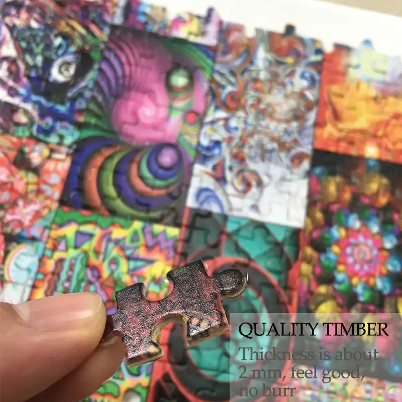 MOMEMO Crazy Geometric Art Puzzle 1500 Pieces Puzzle Adults Wooden Toys