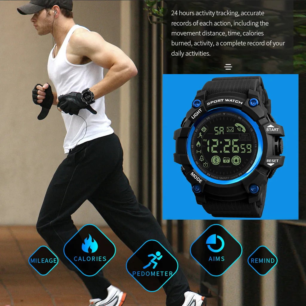Reloj hombre цифровые часы Bluetooth умные многофункциональные водонепроницаемые умные спортивные цифровые часы водонепроницаемые часы