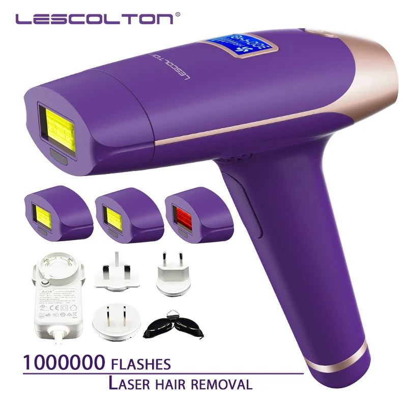 Four Head T009X Lescolton Эпилятор IPL, 1300000 раз, 5 в 1, постоянное удаление волос с ЖК-дисплеем, лазерная машина для бикини Boay, для лица, подмышек - Цвет: Four Head T009X