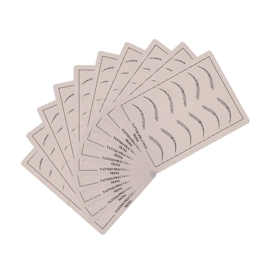 

10Pcs/Set Eyebrow Tattoo Practice Silicone Fake Skin Permanent Makeup Microblading Training Cosmetic For Tattoo Beginner Use