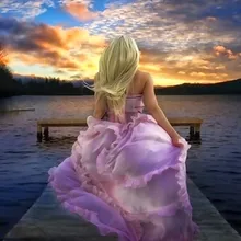 Красивые женские розовые юбки DIY живопись по номерам пигмент кисть Искусство Ручная роспись креативная Цифровая живопись маслом