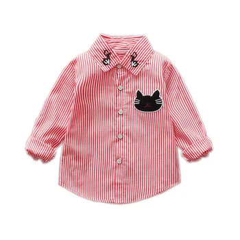 

Hot Sale Newborn Toddler Kids Boys girls Long Sleeve Gentlemen Tops Clothes Baby Cotton Clothing stripe Shirt Baby Boy Clothes