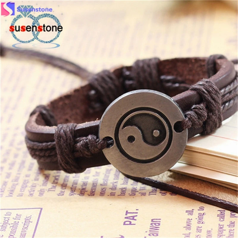 

SUSENSTONE Vintage Bracelet 2016 Hot Sale Tai Chi Ying Yang Men Women Wristband #0