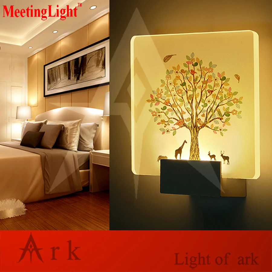 Us 36 88 Loveliness Romantic Picture Led Acrylic 8w Square Led Wall Sconce Lights For Bedroom Aisle Corridor Decoration Mirror Light In Led Indoor
