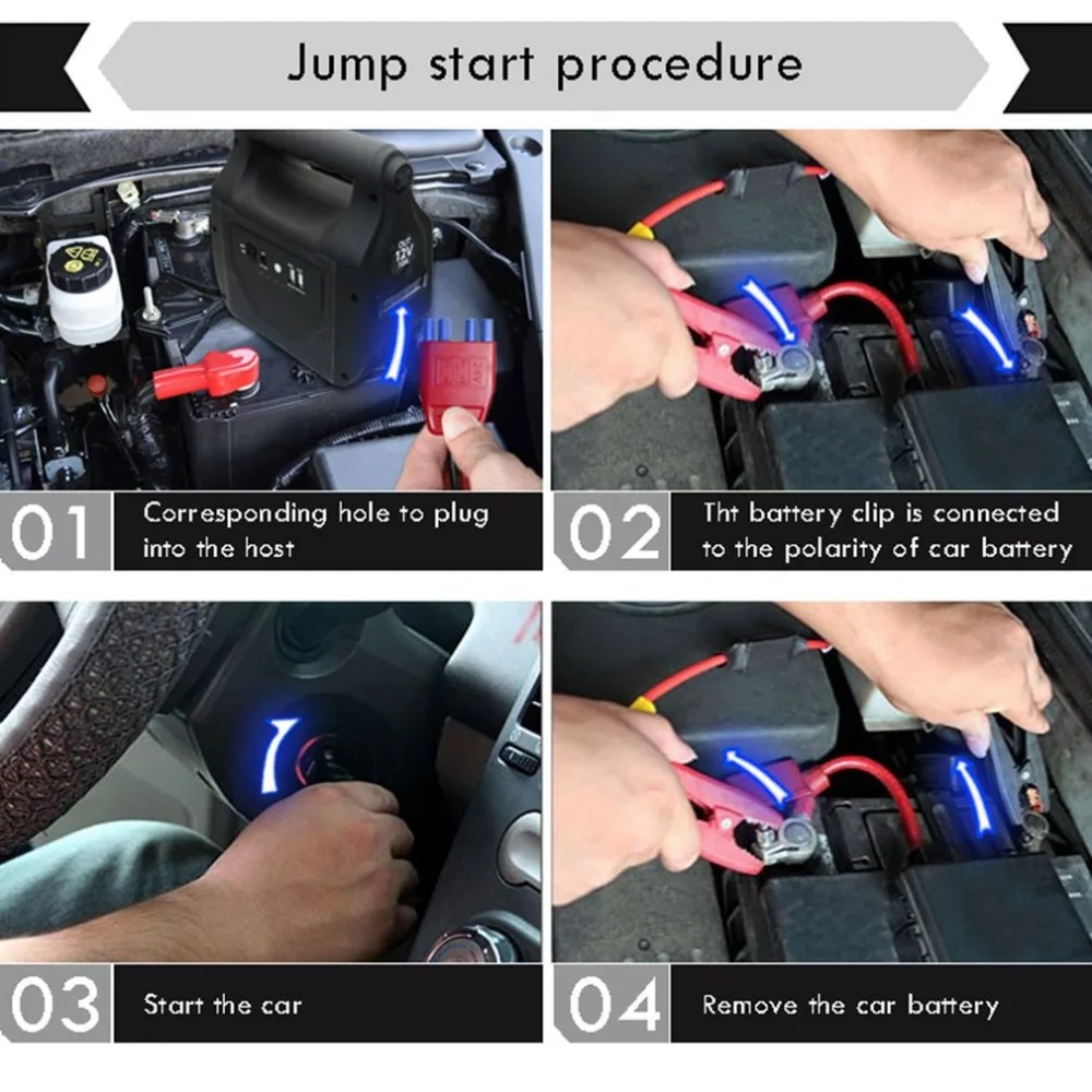 

30000mAh Car Jump Starter Multi-Function Mini Portable Size Emergency Battery Charger Car Jump Starter Booster Power Bank