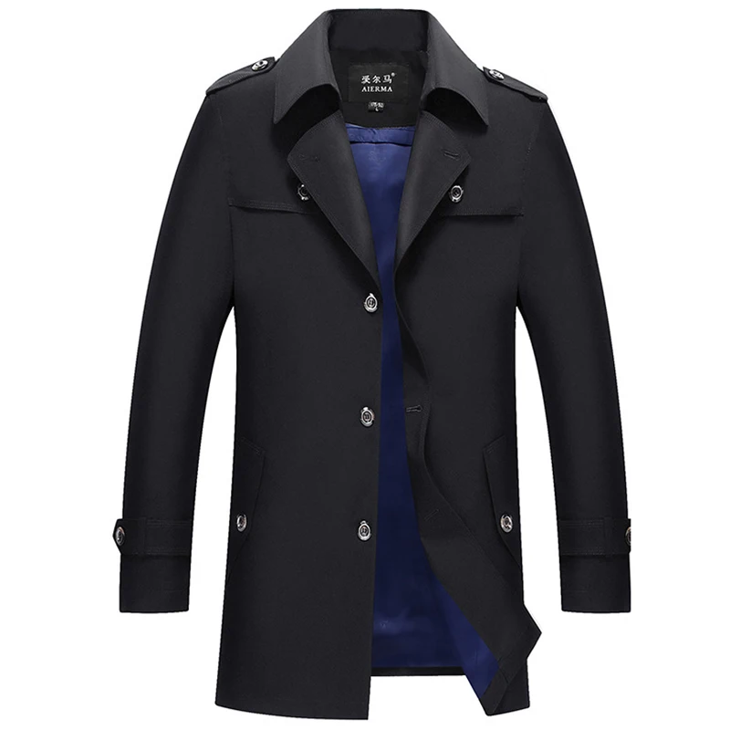 

Trench Coat For Men Uniform Military Uniform Jacket Men Winter Coat Autumn windbreakers Single Breasted Brand Trench Clothing