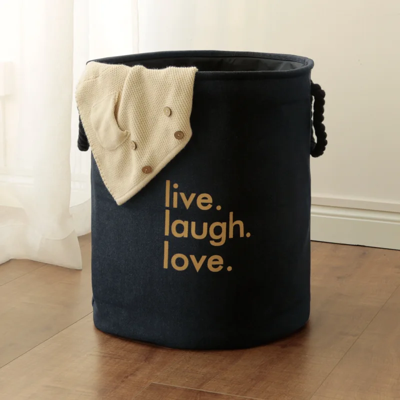 

Laundry Basket 35*45cm Cotton Linen EVA Thickened Double Layer Foldable Dirty Clothes Basket For Toy Storage Clothes Laundry Bag