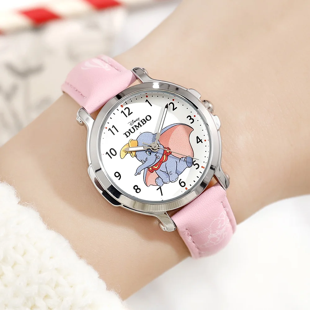 Дисней Детские кварцевые наручные часы Dumbo мультфильм мальчик девочка студентов из искусственной кожи группа водонепроницаемый подарок браслет часы Reloj