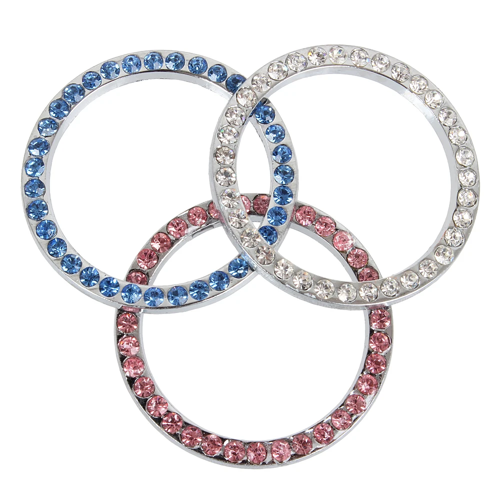 

Car Crystal Ignition Key Ring Auto Push to Start Decorative Rhinestone Lock Keyhole Rings