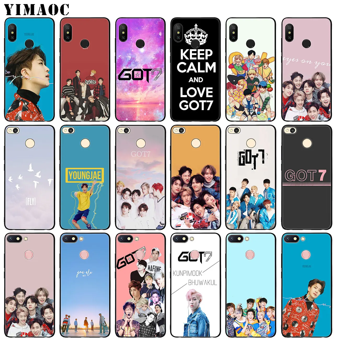 

YIMAOC got7 kpop Mark JinYoung JB Soft Silicone Phone Case for Xiaomi Mi 9 8 A2 Lite A1 6 pocophone f1 MAX 3 Black mi9 mi8 mia2