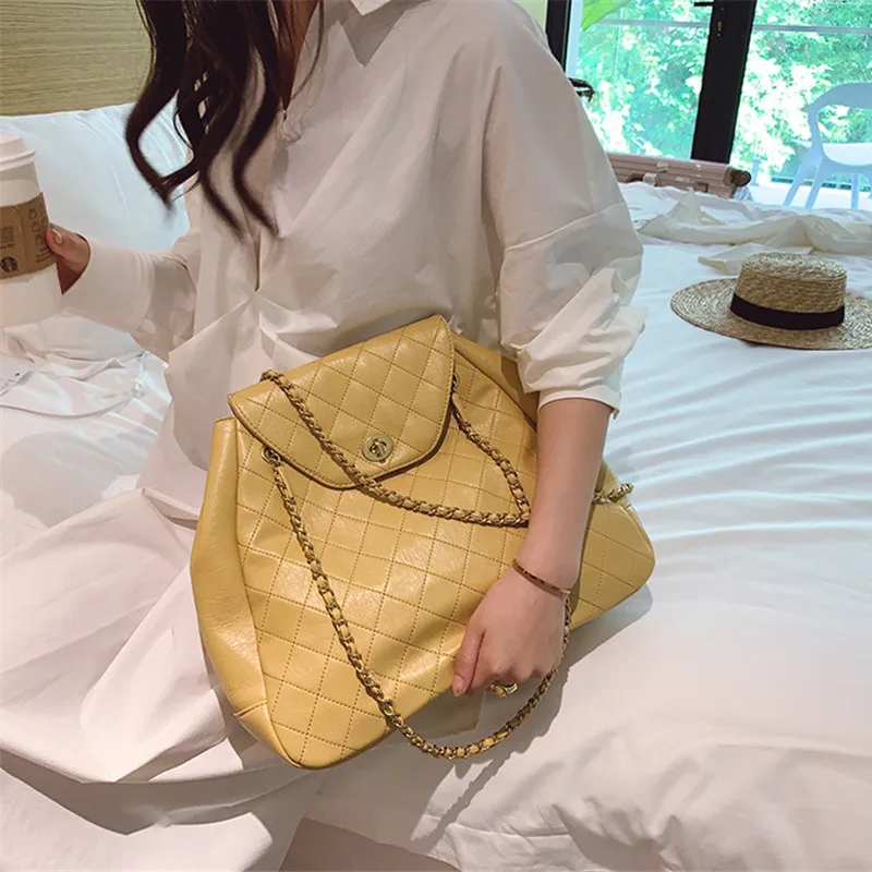 

2019 New Diamond Lattice Large Capacity Casual Totes Fashion Chain Shoulder Messenger Bags Women Purse and Handbags