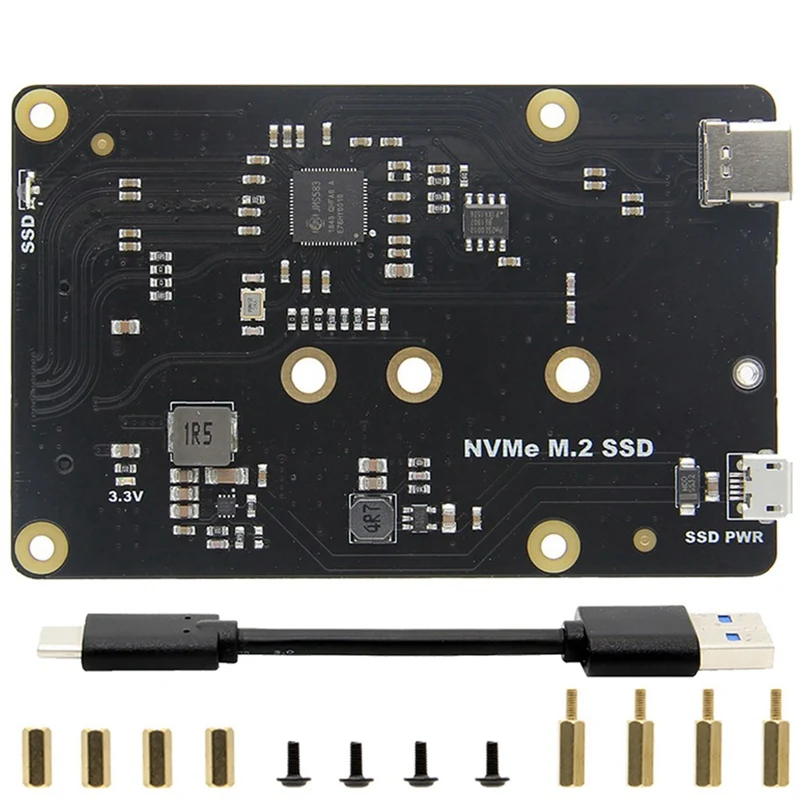 

For Raspberry Pi X870 Nvme M.2 2280/2260/2242/2230 Sata Ssd Nas Expansion Board With Usb 3.0 Jumper For Raspberry Pi 3B+/3B/Rock