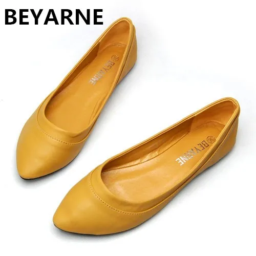 BEYARNE New fashion Lady soft sole Flats Shoes for drive pregnant woman shoes Women autumn spring work Shoes black grey 35-41