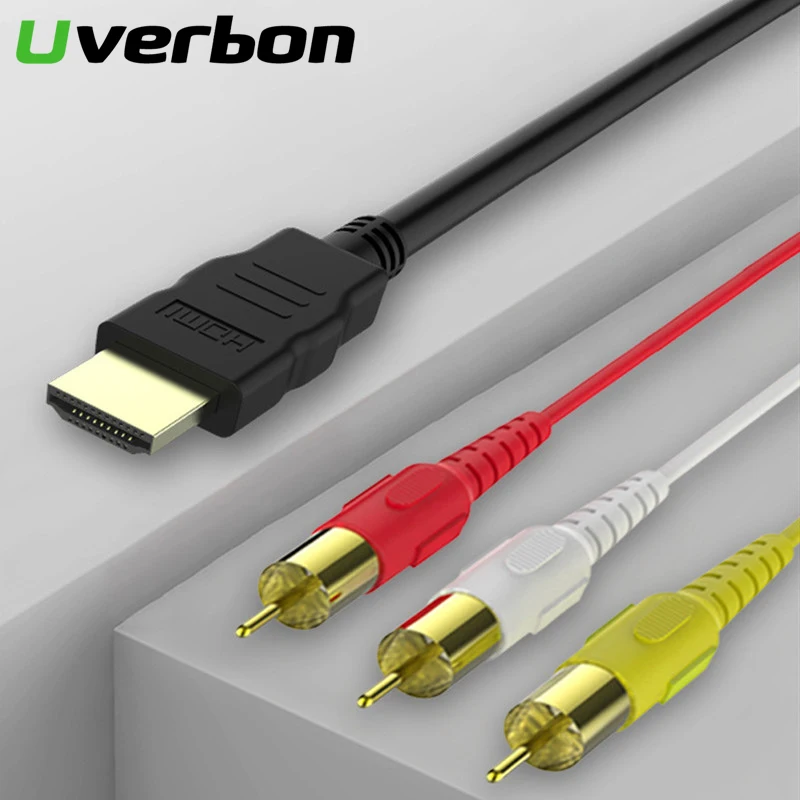 HDMI к RCA кабель папа 3RCA AV композитный Мужской M/M разъем адаптера передатчик без