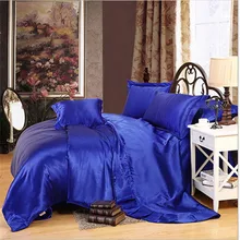 ФОТО 2017pure color silk bedding set home textile bed linen set clothing of bed bedcloth soft silky bedding twin full queen king size