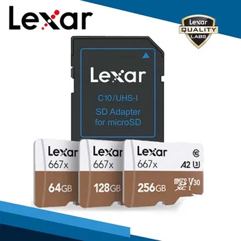 

Lexar Professional 667x Micro SDXC UHS-I Cards With Adapter 64G 128G 256G A2 U3 V30 Class 10 Card For 1080p Full-HD 3D 4K Video