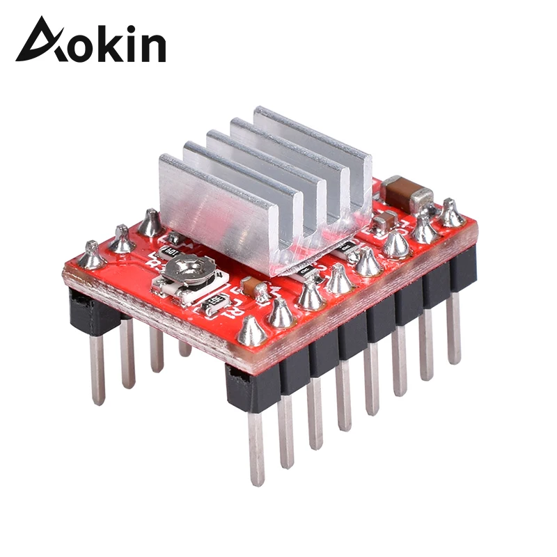 Aokin A4988 نموذج مشغل محرك متدرج سائق مع غرفة تبريد ل Reprap Pololu 3D طابعة الأحمر الأخضر الأزرق 3D طابعة وحدة