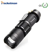 

6 Colors 2000LM Portable LED Flashlight Q5 Waterproof LED Laterna 3 Modes Zoomable Torch penlight AA 14500