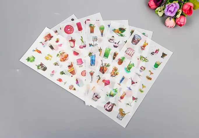 

6pcs Summer drinks paper Organizer Calendar Diary Book Planner Sticker Scrapbook Decoration Diary Sticker papeleria sale